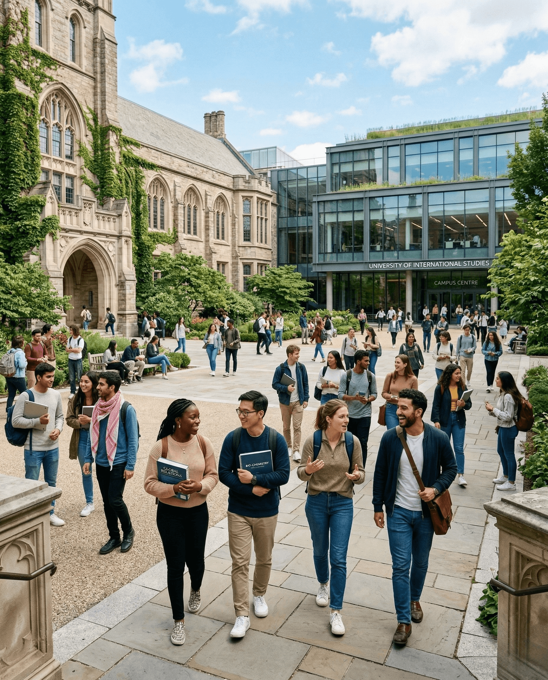 Diverse university campus